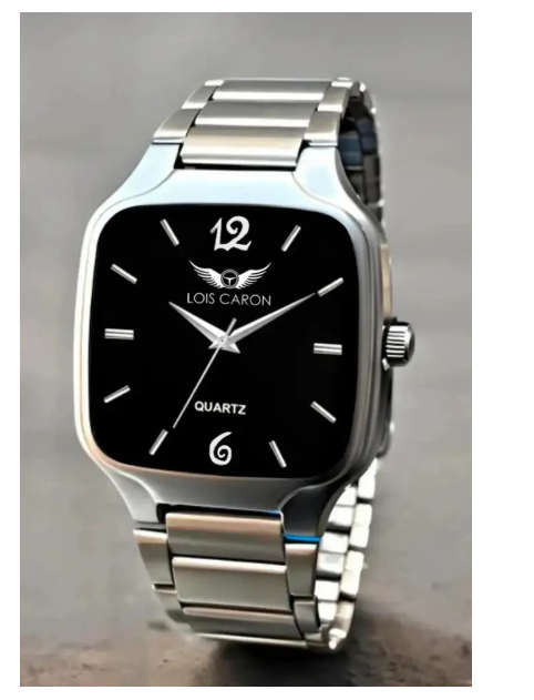 LOIS CARON LCS-4297 Elegant Silver Square Analog Quartz For Men